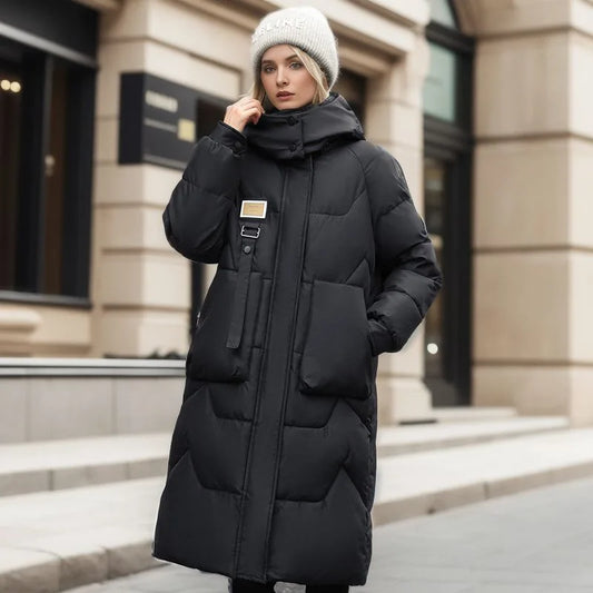 Serena™ | Le Manteau Long doudoune, Chaud avec Fermeture Éclair